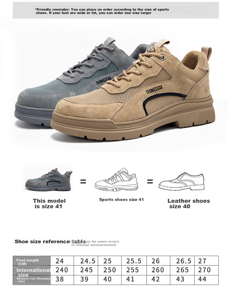 Dinggu Safety Shoes for Men, Anti-Smashing And Puncture-Resistant, Lightweight Work Shoes, Construction Site Steel Toe, All-Season 1101kaqi W38 5