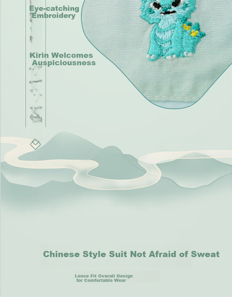 Ciciibear [Dragon Boat Festival New Chinese-Style Lotus Wrinkle] Ciciibear Baby Traditional Chinese Costume Set for Boys And Girls, Summer Children's First Birthday Party Dress 6