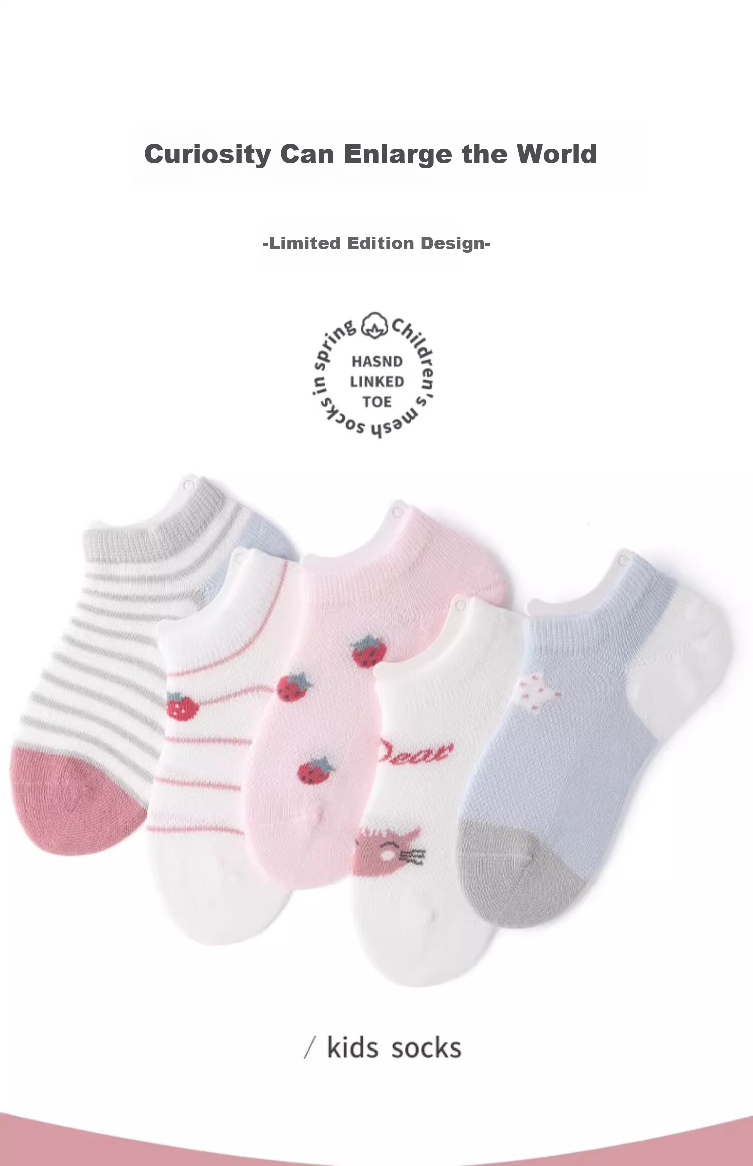 Bambi No-Show Kids Socks Girls Summer Thin Mesh Breathable Cotton Socks BB2148 Size 16-18 1
