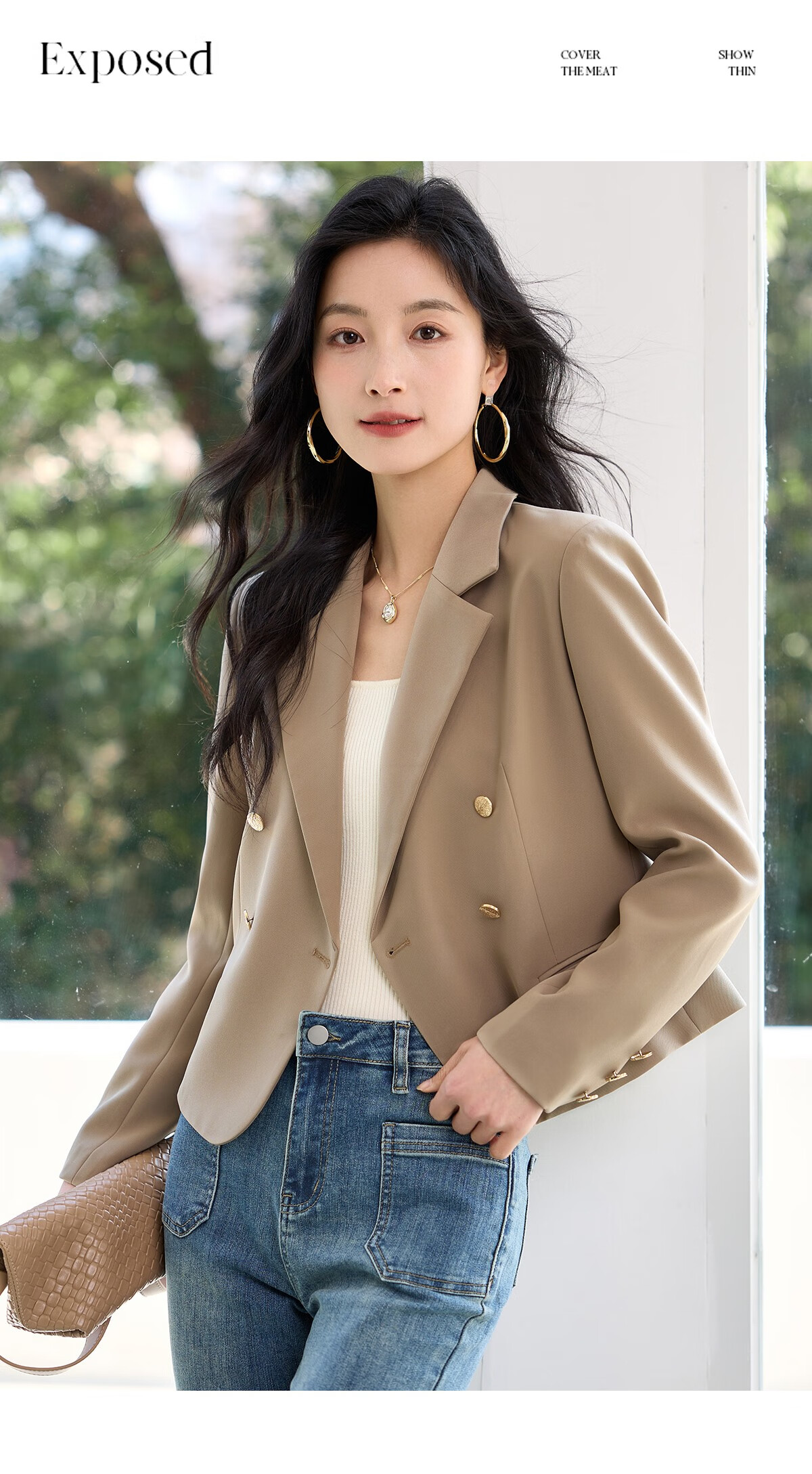 Chushen Spring and Autumn Women's Fashionable Short Casual Blazer Jacket S41U059 14