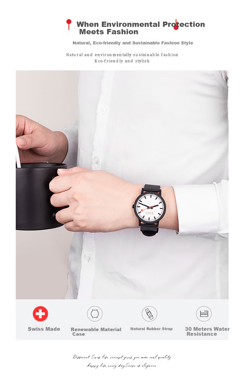 Mondaine Swiss Imported Genuine Quartz Casual Men's Watch, Qixi Festival And Father's Day Gift, MS1.41110.RB 2