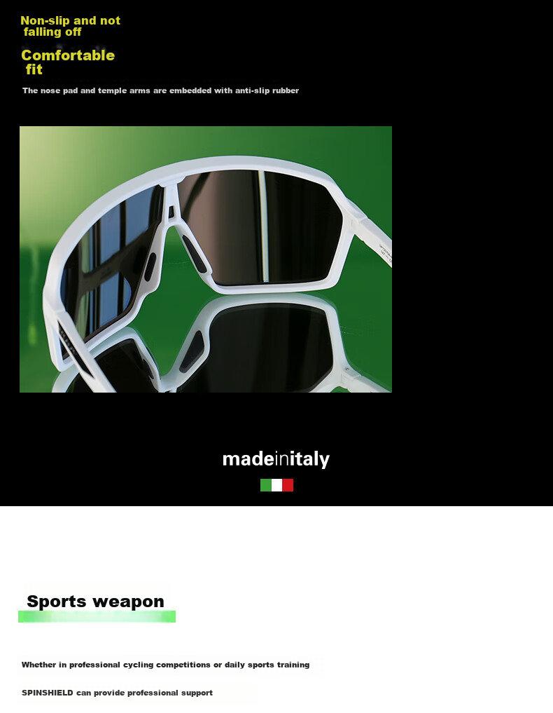 RUDY PROJECT Cycling Glasses, Windproof Sports Bicycle Sunglasses, Outdoor Sunglasses for Men And Women, SPINSHIELD 4