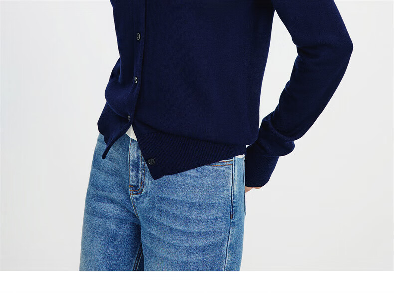 Navy Sail Italy Women's Soft Touch Crew Neck Knit Cardigan Classic Sweater Jacket 2334092061 Blue S 19
