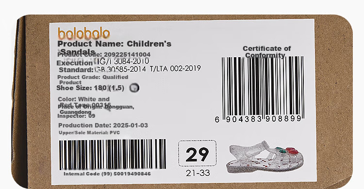 BALABALA Children's Sandals, Girls' Shoes, Summer 2025 Beach Jelly Shoes, Non-Slip Baby Shoes, 209225141004 13