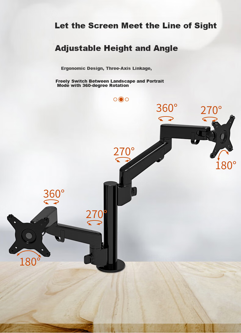 ECOLA Monitor Stand, Computer Stand, Height-Increasing Stand for Computers, Mechanical Arm Computer Desk Stand, Spiral Lifting Mechanical Spring Display Screen Stand FT62BK 10