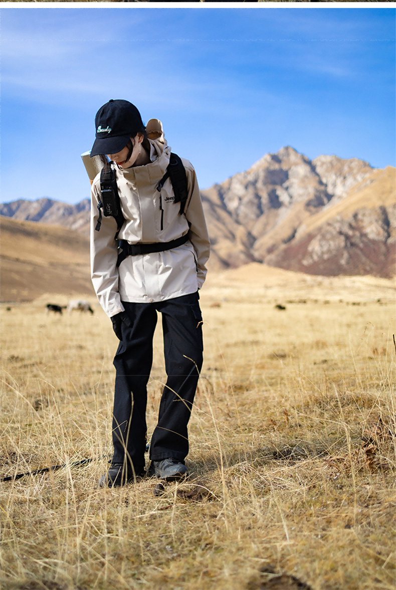 JEEP Men's Spring Outdoor Windproof Mountaineering Jacket Moonlight Blue [Single Layer] L 8
