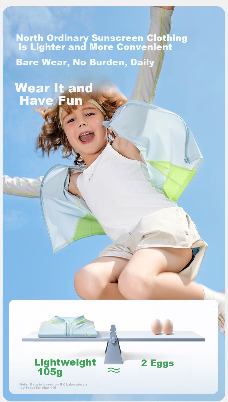 Kocotree Children's Sun Protection Clothing, Original Yarn Ice Silk Jacket, Boys And Girls UV Protection Ice Skin Coat 6