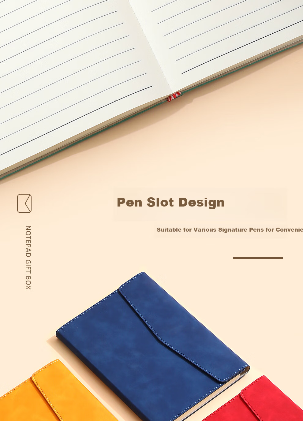 Longe Notebook, Stylish Stationery, Simple Journal, Creative Tri-Fold Handbag-Style Diary, Thick Notebook, Customizable with Corporate Logo 12