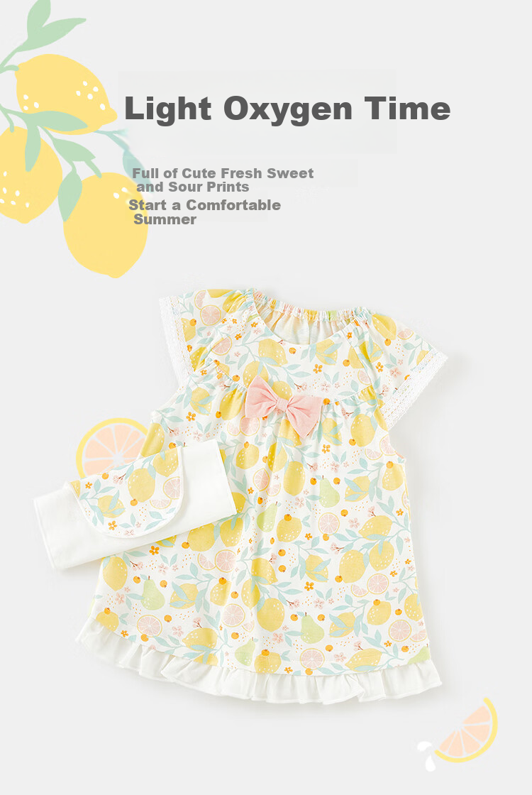 Wismorni Girls' Summer Dress, Lightweight Short-Sleeve Style, Fresh And Cute Little Girl Princess Dress, Baby Summer Skirt 1