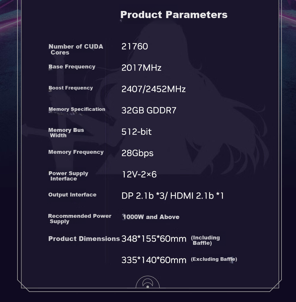 Yingchi GeForce RTX 5090 D Starry LUNA OC 32G GDDR7 DLSS 4 Gaming Design Editing AI Graphics Card 2