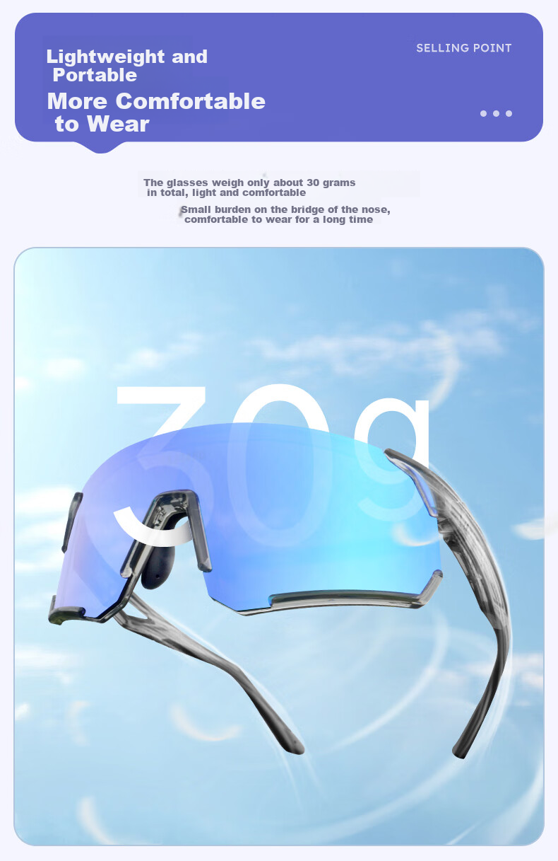 OBAOLAY Color-Changing Cycling Glasses for Running, Day And Night Use, Mountain And Road Bike Windproof Sports Goggles 7