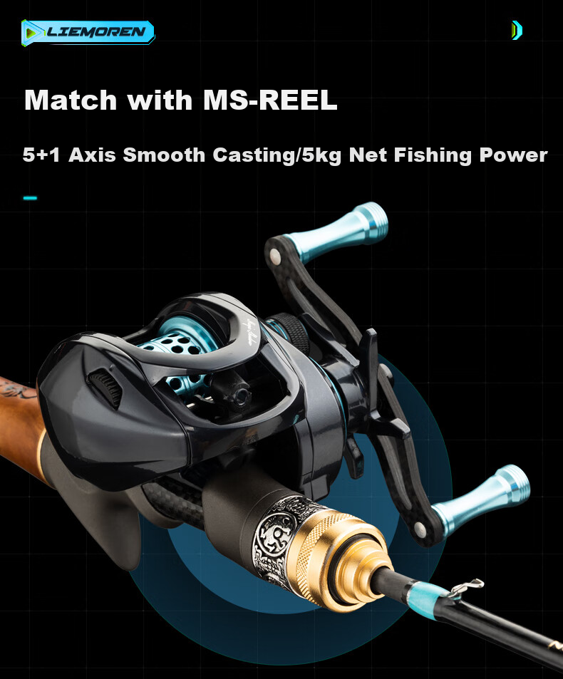 Liemoren 1.98m Magic Shadow II Spinning Rod, Gun Handle UL Action Lure Rod Set, Baitiao Fishing Pole, Lure Rod, Fishing Rod 8