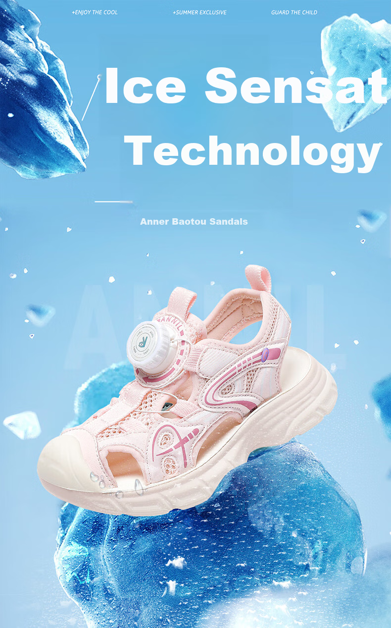 ANNIL Children's Sandals, Summer 2025, for Older Girls, Closed-Toe Design, Non-Slip Hollow-Out Sports Sandals, 6291 Purple, Size 27 1