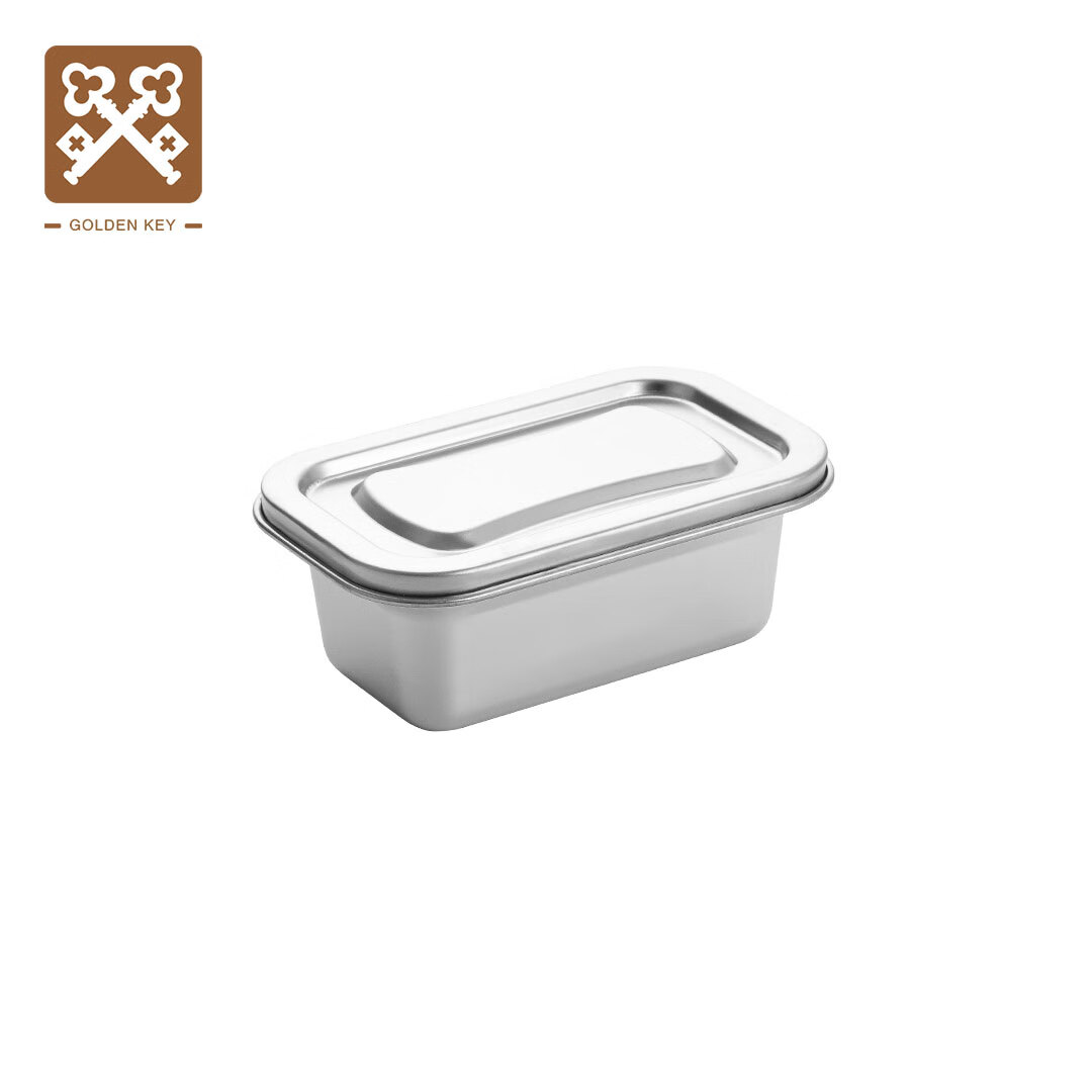 Golden Key Stainless Steel Food Storage Container Commercial No.8 Household Freezer Refrigerator Storage Box 620ml Steel Lid GK-BX-08G