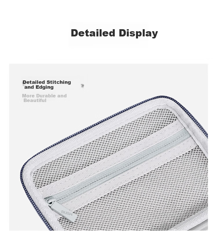 BUBM 2.5-Inch Portable Hard Drive Case, Multifunctional Cable Storage Box, USB Flash Drive And Phone Case, Power Bank And Earphone Protective Sleeve, Digital Accessory Storage Bag, Gree 7