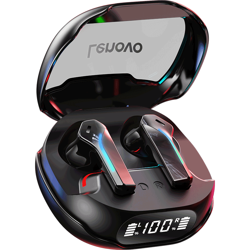 Lenovo [Ultra-Low Latency | E-Sports Grade] Gaming Headset Bluetooth 5.4 Wireless Earphones Semi In-Ear Sound Positioning RGB Lighting Effects Long Battery Life High-Definition Sound Quality TG101 Black