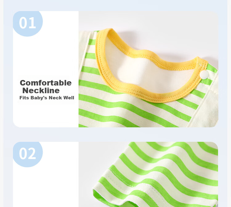 Badibadi [Pregnant Mom Has Etiquette] Spring And Autumn Pure Cotton Infant Onesie for Baby Boys And Girls, Romper with Strap Dinosaur Design, 66cm 17