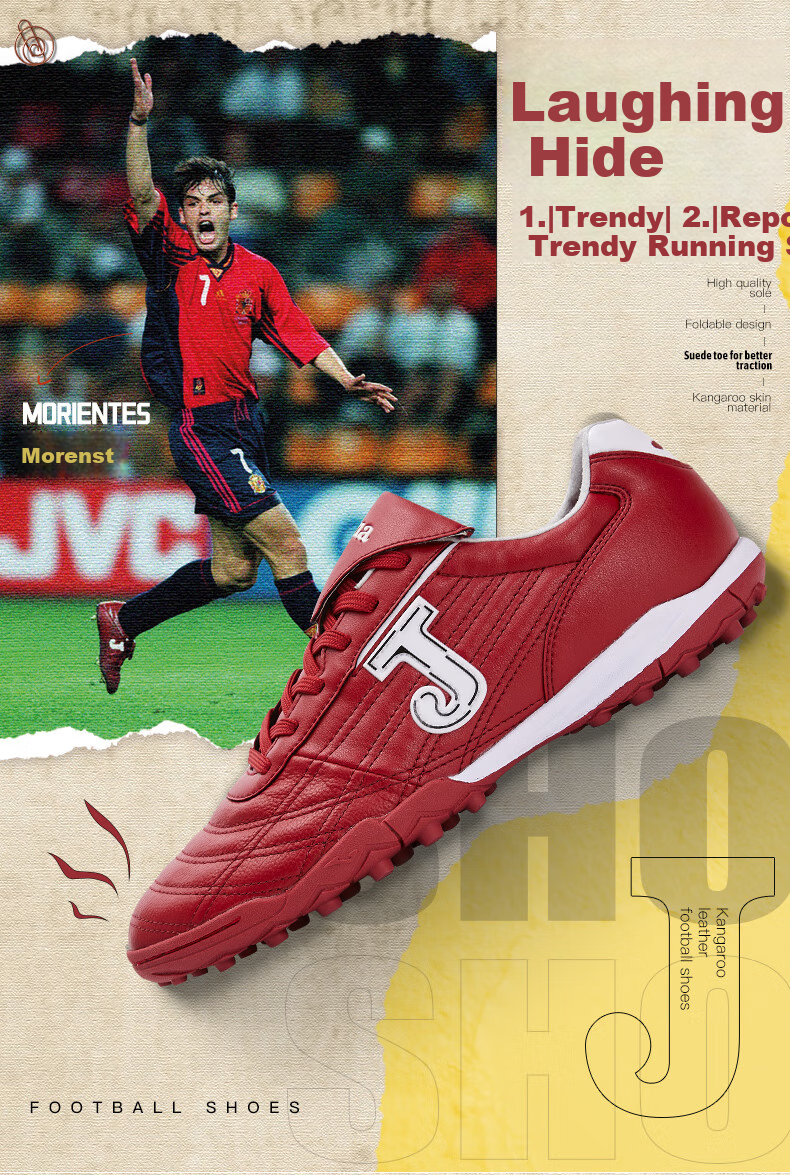 JOMA Kangaroo Leather Soccer Shoes for Women, Adults, Children, Teenagers And Students TF Turf Cleats Football Match Training Shoes Black Size 37 1