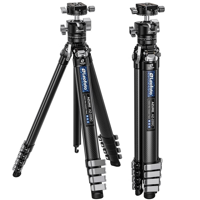 Leofoto Tripod, Canglong AZ Series Portable Carbon Fiber Tripod Ball Head Outdoor Landscape Photography Tripod Ball Head Kit, AZ-204C+LH