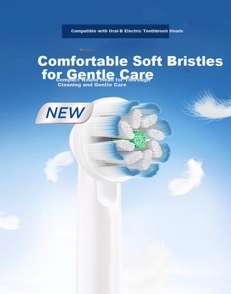 Dong Nai Lun Compatible with Braun Oral-B Electric Toothbrush Heads D12D16D100P2000P4000, 3709 Soft Gum Care 2