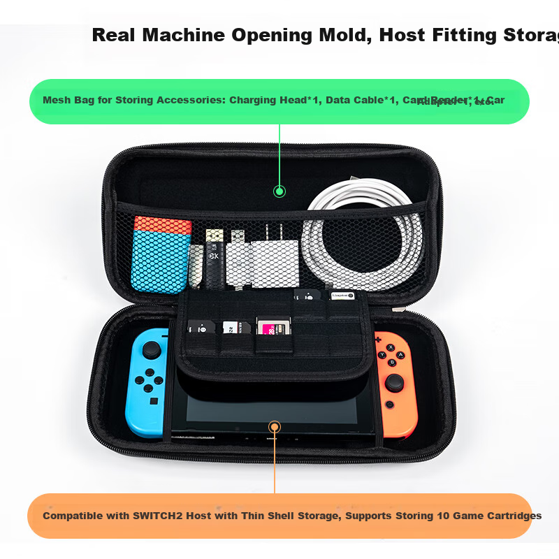 Защитный чехол BIAZE для Nintendo Switch 2, портативный чехол большой емкости, противоударный