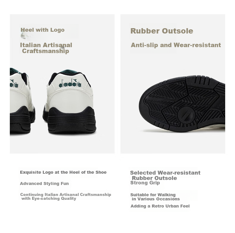 Diadora Men's And Women's Casual Shoes Action Racer, Agate White/ebony Gray/black, Size 37 18
