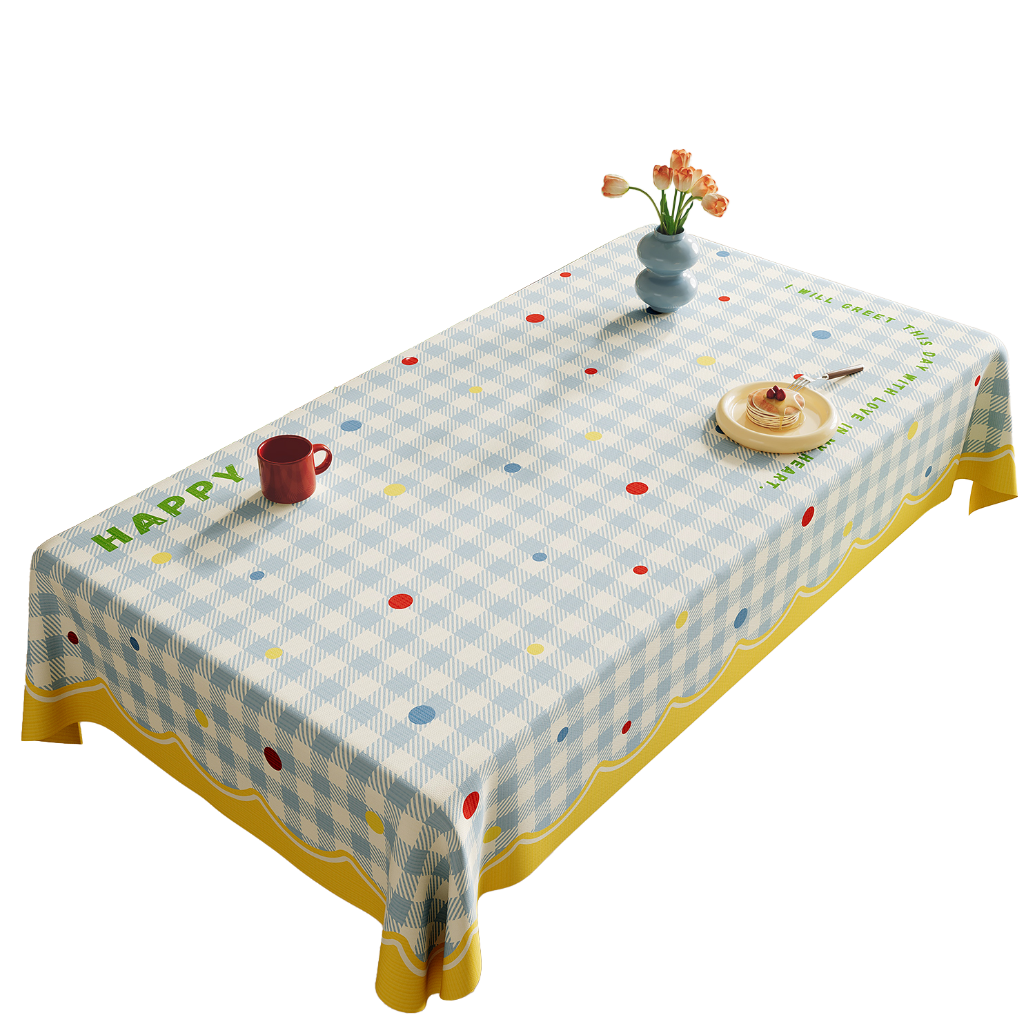 Jingxun Tablecloth, Washable, Oil-Proof, Waterproof, Fresh Dining Table Mat, for Women's Bedroom Atmosphere, Coffee Table Cover, 1.4*1.8m
