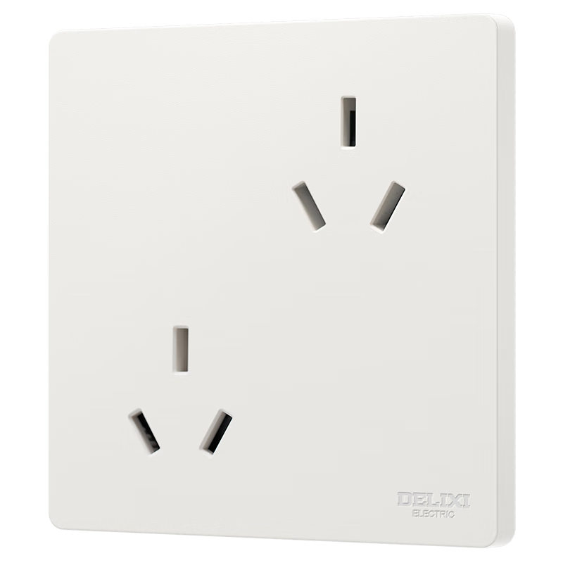 DELIXI Switch Socket No-Paint Cream Style Large Panel Wall Power Switch 825 Han Jade White Six-Hole
