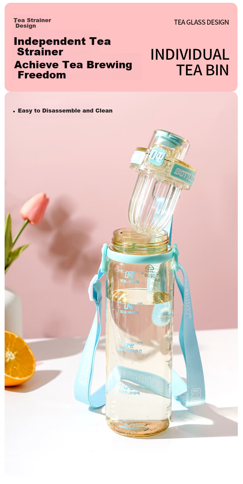 Dundun Bottled Joy PPSU Water Bottle, Milk Bottle Grade Student Backpack Cup, Heat-Resistant Portable Car Cup, Dundun Bottle 5