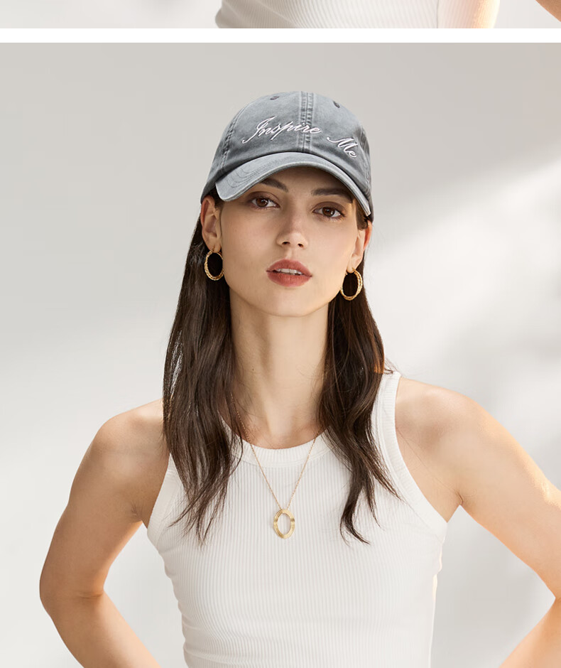 ELLE Baseball Cap for Women, All-Season Sun Protection Hat, Large Circumference High Crown Visibly Small Brim Cap for Men, Gift 51
