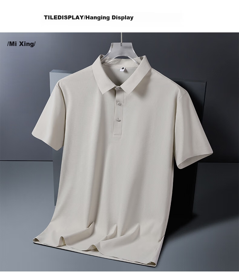 MiiOW Cool-Feeling Short-Sleeve Polo Shirt for Men, Summer Casual Business Ice Silk Quick-Dry Sports T-Shirt, Men's Clothing, Father's Day Gift 5