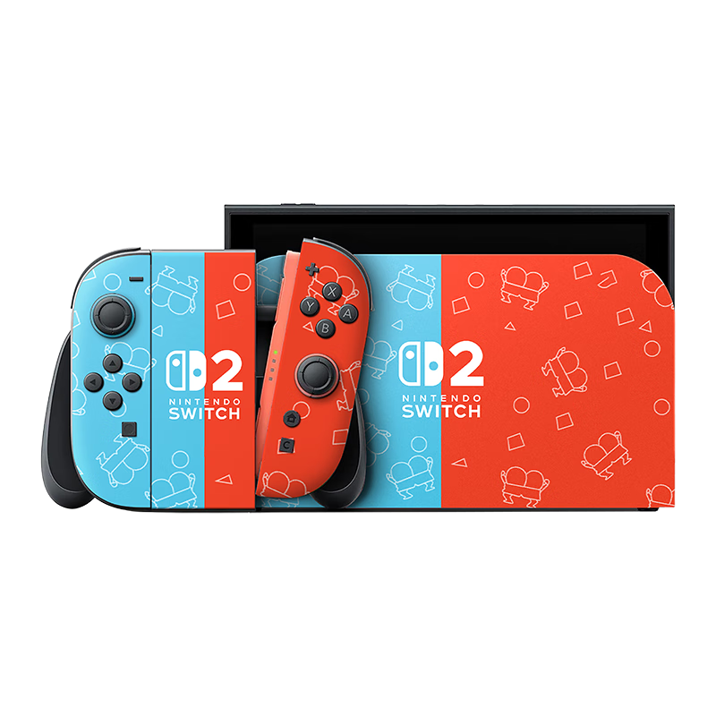 Bachen Switch 2nd Gen Protective Screen Film NS2 Controller Split Sticker Direct Dock Insertion Scratch-Resistant Protective Case Compatible Adhesive-Free Red Blue