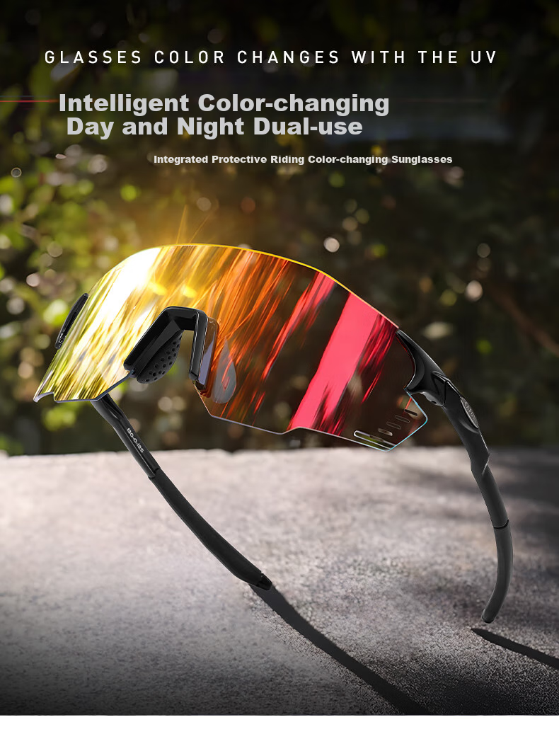 CAPONI Color-Changing Cycling Glasses for Men And Women, Outdoor Sports Running Sunglasses, Day And Night Dual-Use Hiking Sunglasses, UV Protectio 1