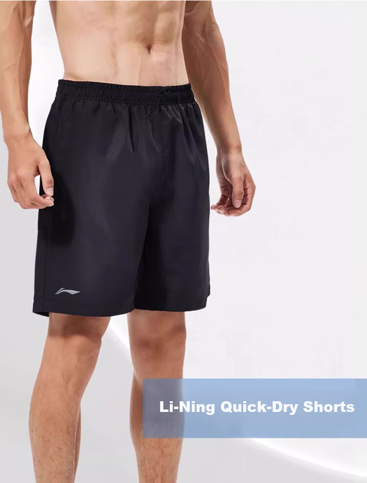 Li-Ning Men's Summer Breathable Lightweight Loose Casual Outdoor Quick-Dry Running Fitness Ice Silk Shorts 1