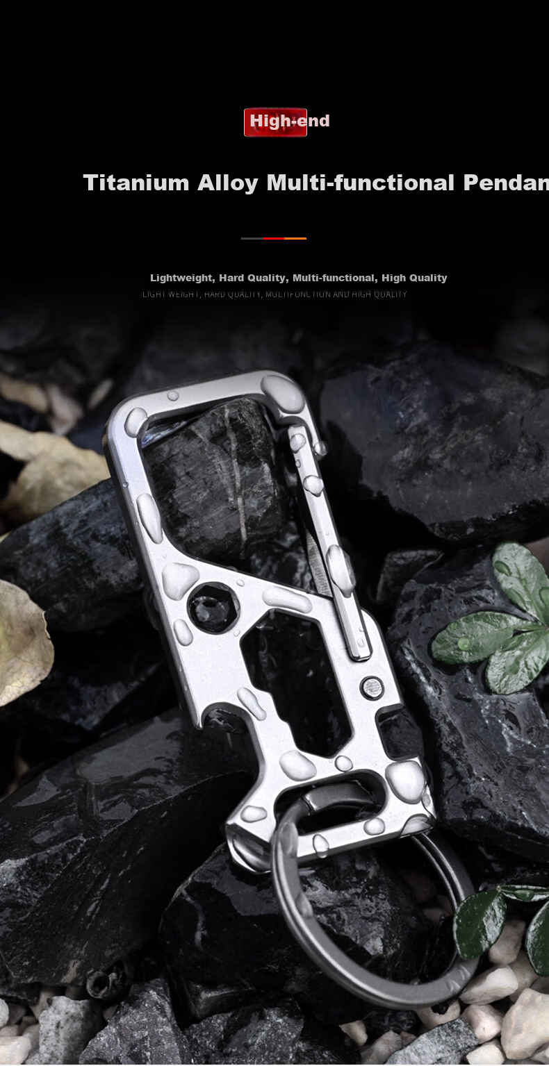 Laiben Titanium Alloy Car Keychain with Folding Knife for Men, Portable Multi-Functional Key Ring, Self-Defense Tool 1