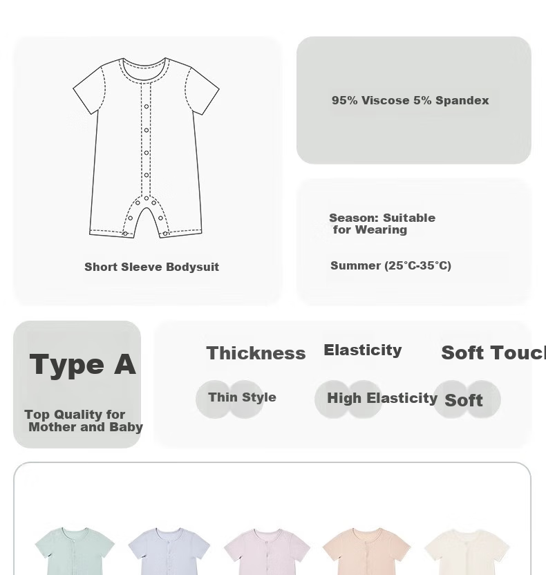 Niduoxiong Summer Baby Romper, Infant Clothing, Summer Outfit, Crawling Suit, Newborn Home Wear, Short-Sleeve Ice Silk 16