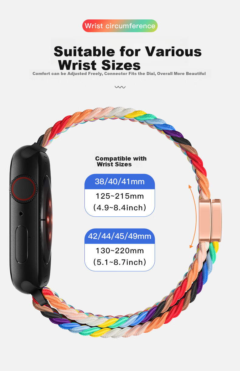 Binghong Compatible with Apple Watch Bands for S12, S10, Men's And Women's S11 Ultra 4, 3 SE 3, Apple Watch Magnetic Braided IWatch Band Ultra 2, S9, S8 7