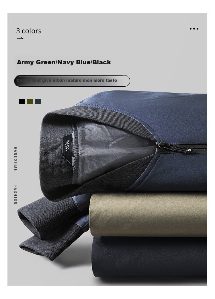 FIRS Jacket, Wear-Resistant And Wrinkle-Resistant Baseball Collar Coat for Men, Spring And Autumn Business Casual Short Style, Smooth Breathable Zipper Cardigan Men's Clothing 2
