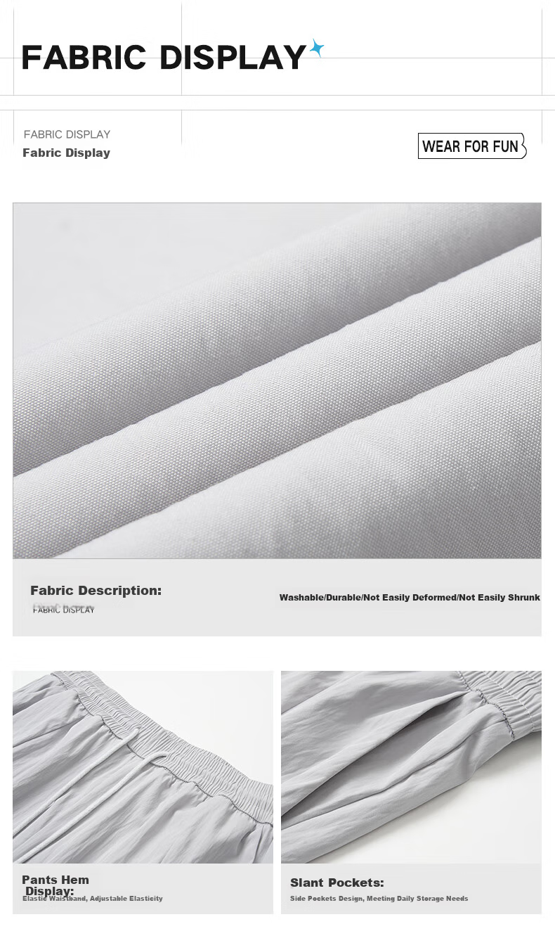 SWAMP AREA Wrinkled Ice Silk Pants for Men, Summer Lightweight American High Street Paratrooper Pants, Loose Straight-Leg Trousers KS51 Warm White 4XL 2
