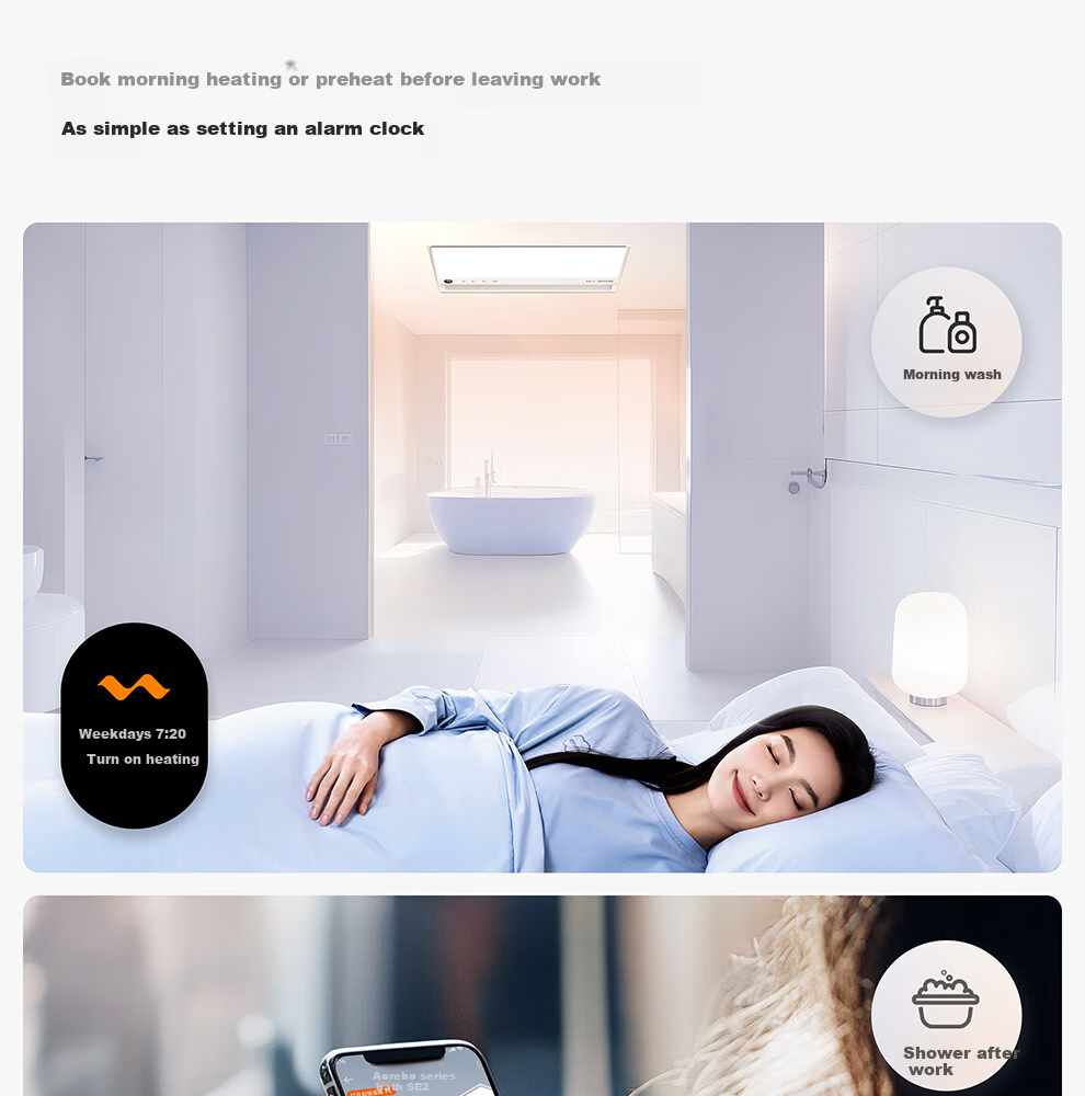 AUPU Smart Bathroom Heater Hot Wave Series Intelligent AI Constant Temperature Scheduling Warm Room Wind Heating Exhaust Lighting Integrated SE2 19