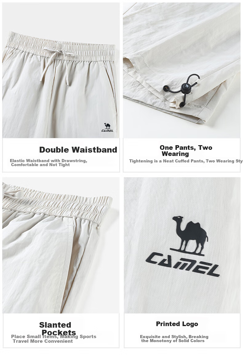CAMEL [Mangyou] Women's Sports Pants, New Spring And Summer Lightweight Sun Protection Trousers, Loose Wide-Leg Straight Casual Long Pants 13