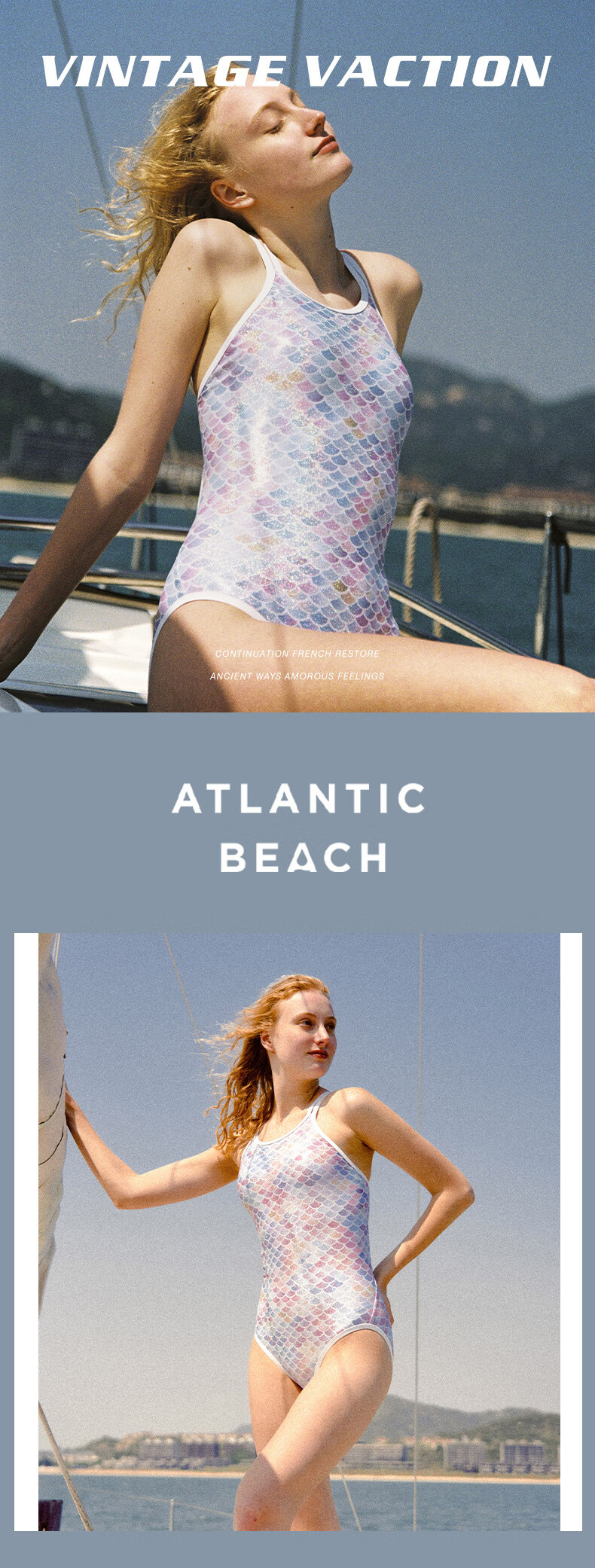 Atlanticbeach Swimsuit, Mermaid Swimwear for Women, Iridescent Fish Scale Design, Fashionable And Elegant, Slimming Effect, Tummy Control, One-Piece Competitive Racing Swimwear 1