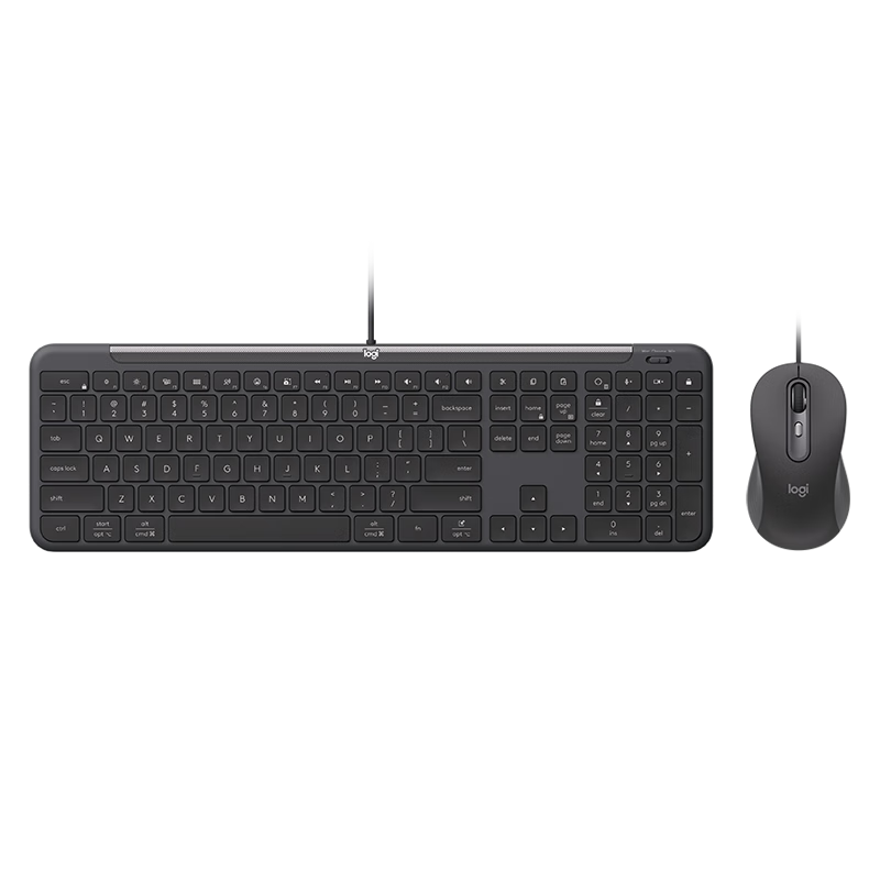 Logitech MK620 Commercial Wired Keyboard And Mouse Set, Quiet Keyboard, Office Mouse And Keyboard, Full-Size Design, Type-C Cable, 2-Year Warranty
