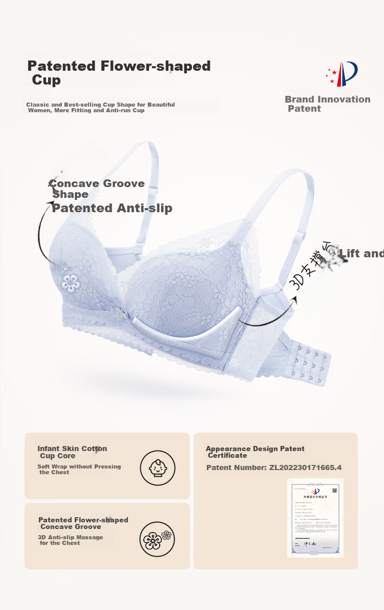 Dushiliren 26 New Women's Bra Set, Side Push-Up, Gathered, Breathable, Sexy Lace Brassiere And Panties Gift 2B353I 2