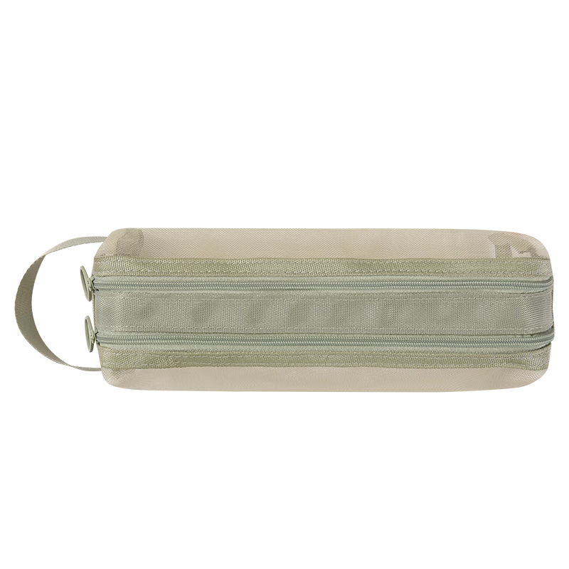 JD Jingzao Large Capacity Double-Layer Pencil Case Durable Mesh Exam Stationery Bag Portable Exam Room Allowed Green JD5023