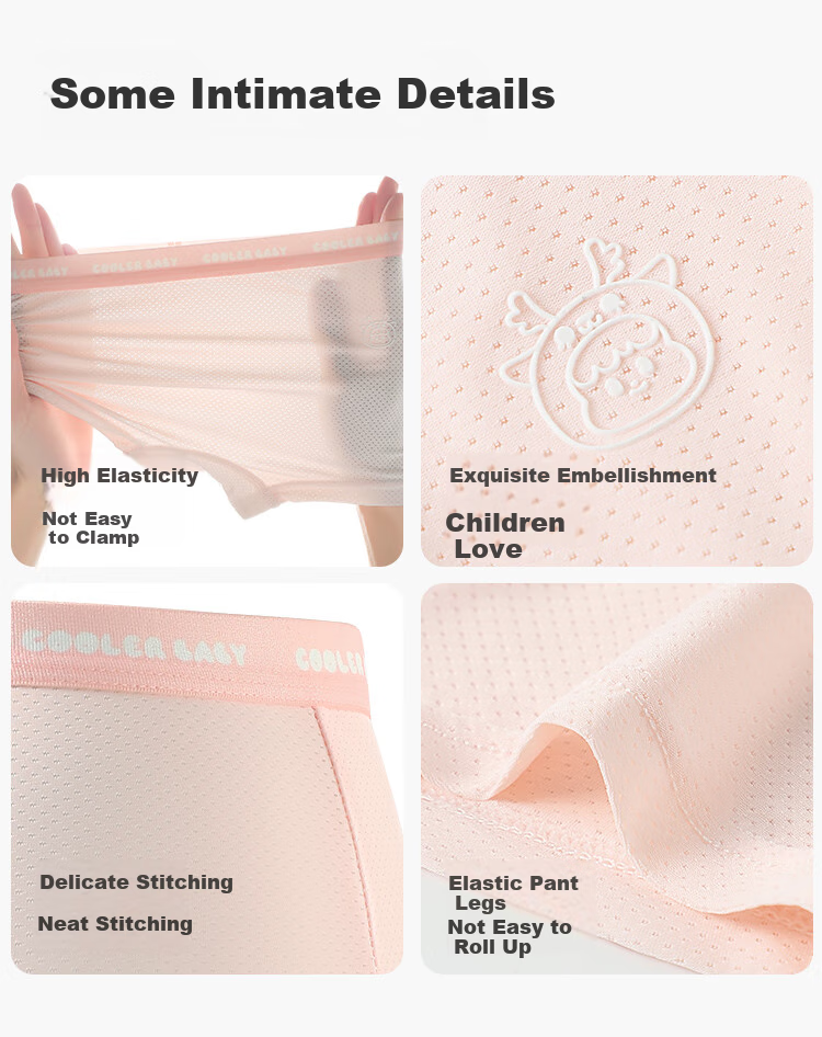 Dingguagua Girls' Underwear, Summer Thin Style, Children's Boxer Briefs, Ice Silk Shorts for Little Girls, Seamless And Non-Chafing for Teenage Girls 12