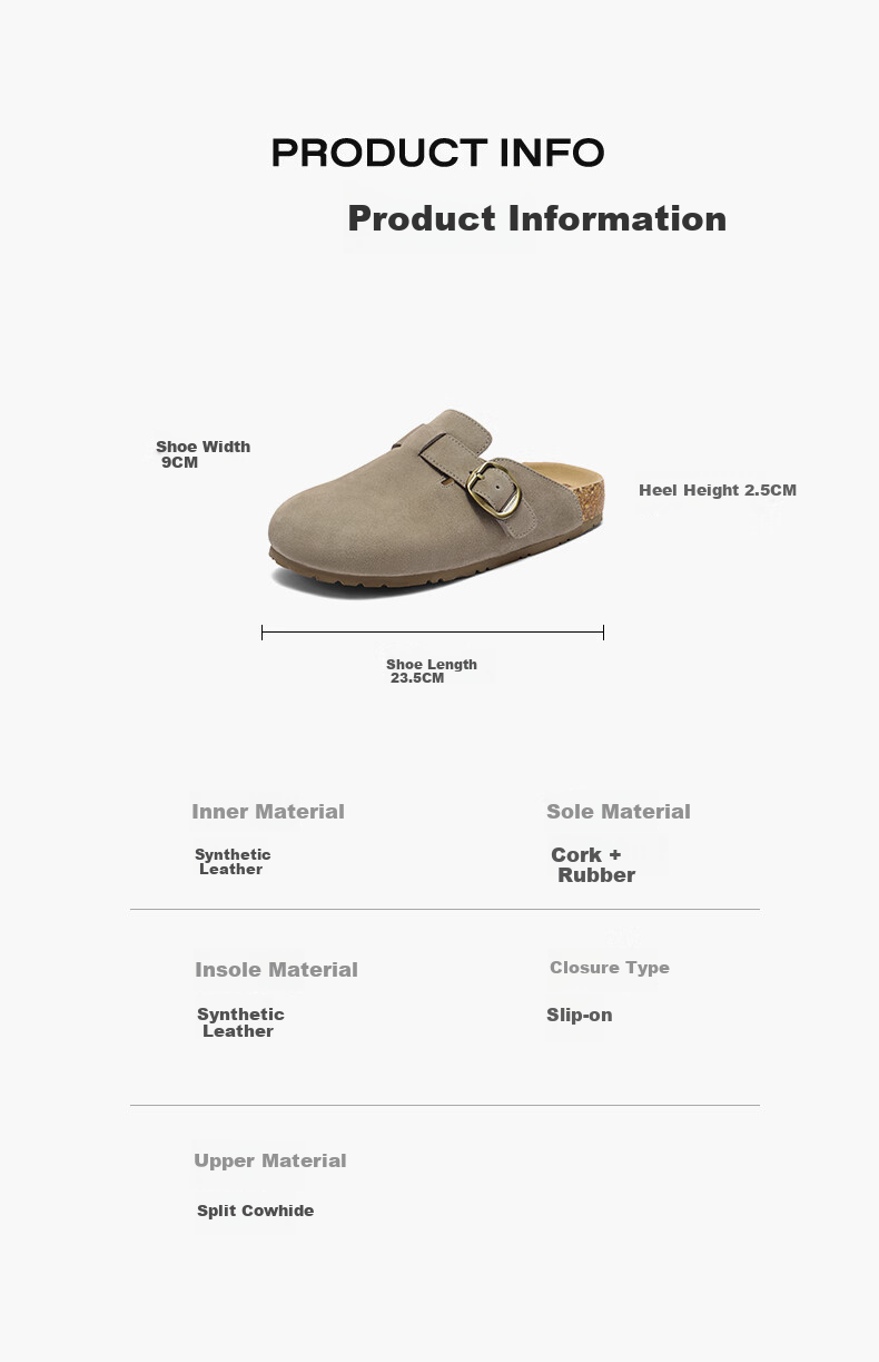 Belle Comfortable Thick-Soled Birkenstock Shoes 26 Autumn New Women's Casual Versatile Open-Toe Slippers JD044CH6 Apricot Color Size 38 9