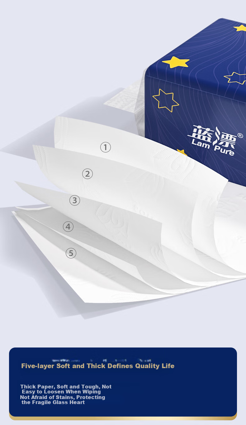 Lam Pure Coreless Toilet Paper, 5-Ply, 160g*15 Rolls, Thickened Tissue Paper, Bathroom Paper, Hand Towels, Wood Pulp Paper, High Gram Weight, for Home And Commercial Use 6