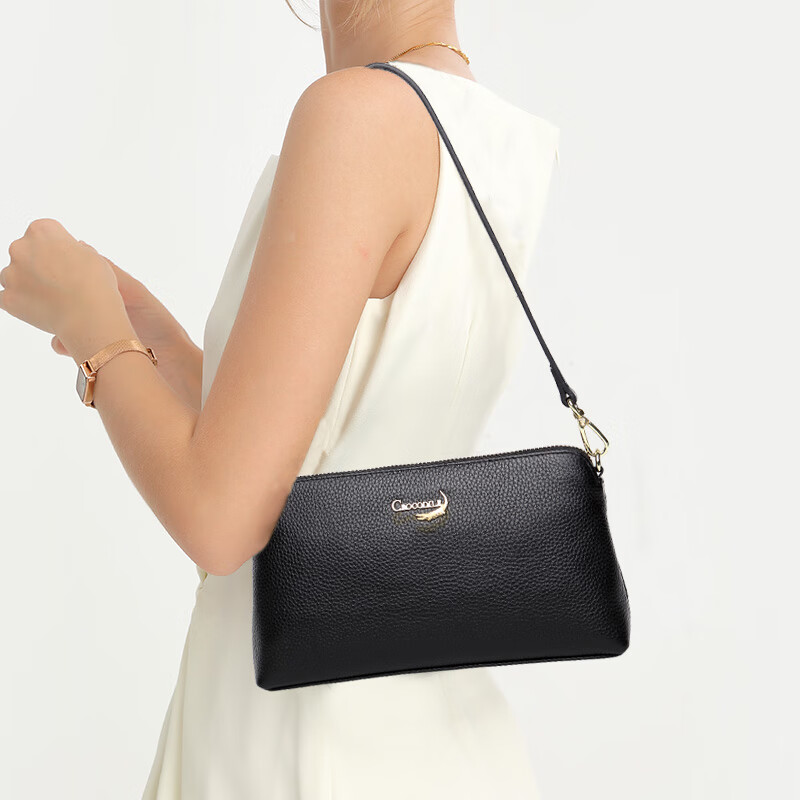 CROCODILE Goddess Festival Top-Grain Leather Casual Underarm Bag, Simple Versatile Shoulder Crossbody Women's Handbag Gift XT363