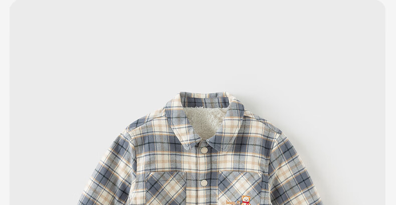 David Bella Boys' Autumn Winter Plaid Shirt Fleece Lined Jacket for Older Kids 4